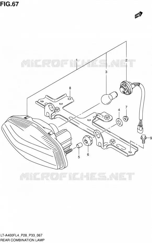 TAIL LIGHT ASSY (LT-A400FZL4 P33) Suzuki QUAD 400 KINGQUAD 2014  LT-A400F L4/LT-A400FZ L4 (P03,P28,P33)