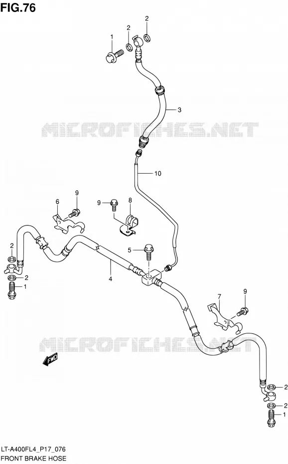 FRONT REMSLANG Suzuki QUAD 400 KINGQUAD 2014  LT-A400F L4/LT-A400FZ L4 (P17)