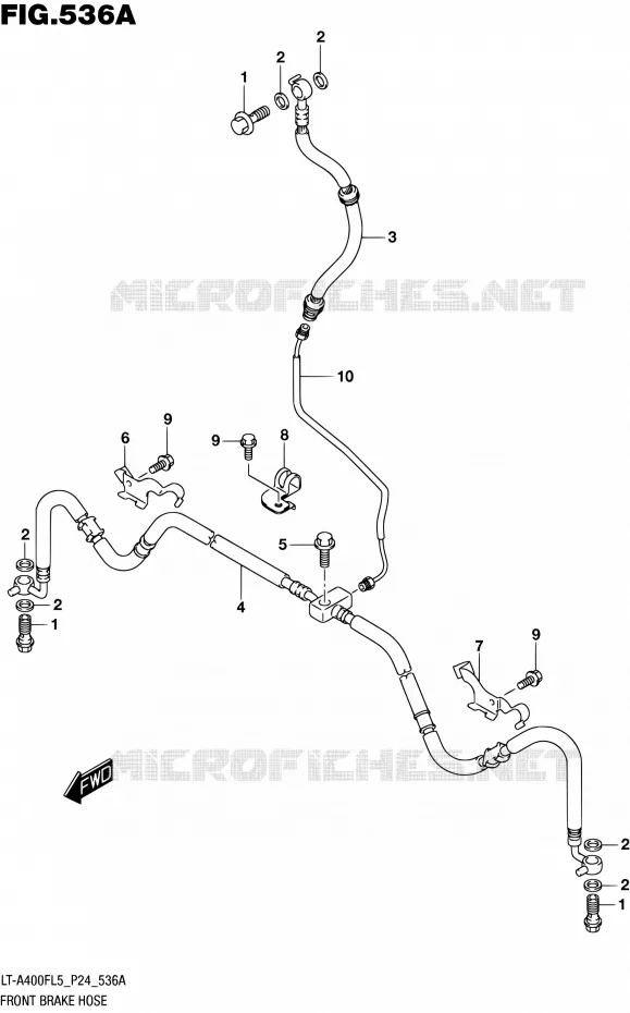 FRONT REMSLANG Suzuki QUAD 400 KINGQUAD 2015  LT-A400F L5 (P24)