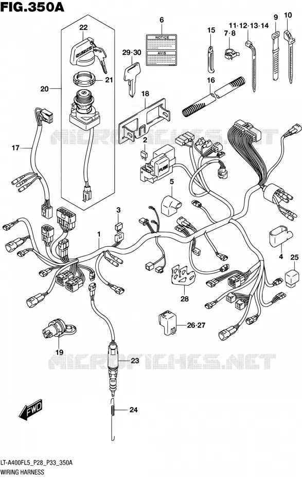 BEDRADING (LT-A400FL5 P28) Suzuki QUAD 400 KINGQUAD 2015  LT-A400F L5/LT-A400FZ L5 (P03,P28,P33)