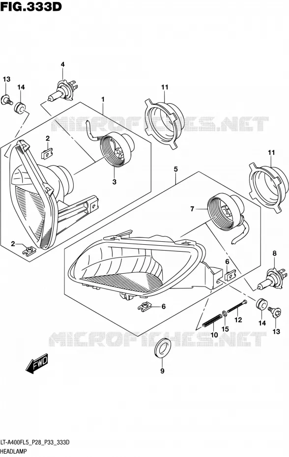 KOPLAMP (LT-A400FZL5 P33) Suzuki QUAD 400 KINGQUAD 2015  LT-A400F L5/LT-A400FZ L5 (P03,P28,P33)