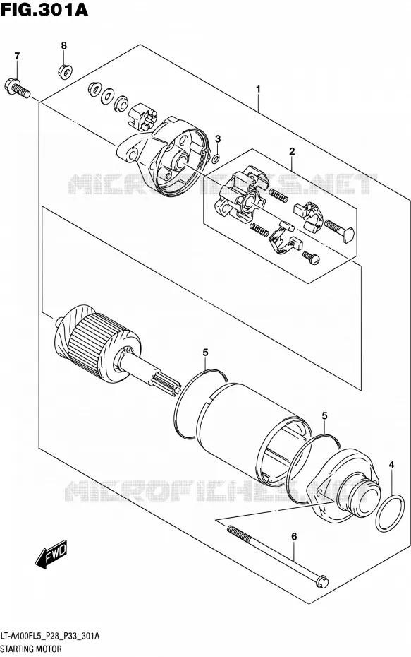 STARTMOTOR Suzuki QUAD 400 KINGQUAD 2015  LT-A400F L5/LT-A400FZ L5 (P03,P28,P33)