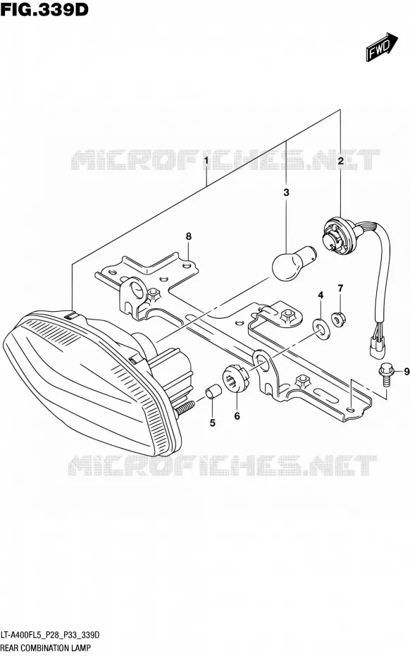TAIL LIGHT ASSY (LT-A400FZL5 P33) Suzuki QUAD 400 KINGQUAD 2015  LT-A400F L5/LT-A400FZ L5 (P03,P28,P33)