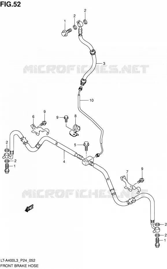 FRONT REMSLANG Suzuki QUAD 400 KINGQUAD 2013  LT-A400 L3 (P24)