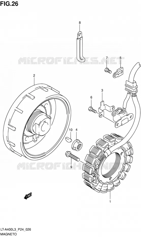 ONTSTEKING Suzuki QUAD 400 KINGQUAD 2013  LT-A400 L3 (P24)