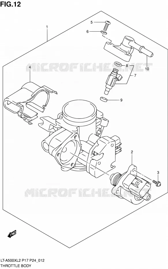 GASKLEPHUIS Suzuki QUAD 500 KINGQUAD 2012  LT-A500X L2/LT-A500XZ L2 (P17,P24)