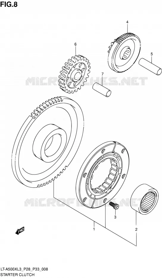 STARTMOTOR CLUTCH Suzuki QUAD 500 KINGQUAD 2013  LT-A500X L3/LT-A500XZ L3 (P03,P28,P33)