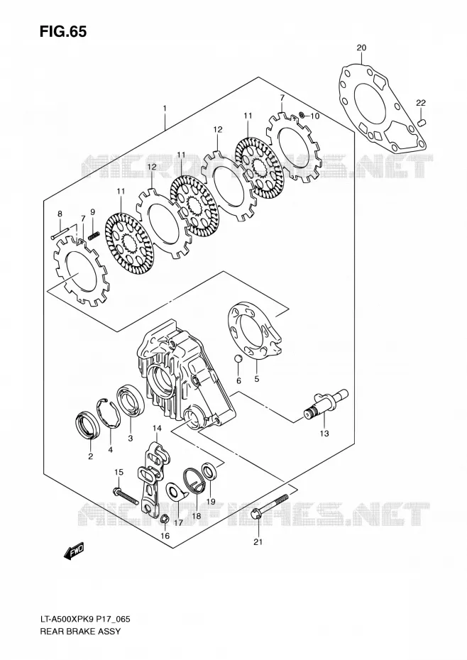 ACHTERREM ASSY Suzuki QUAD 500 KINGQUAD 2010  LT-A500XP L0 (P17,P24)