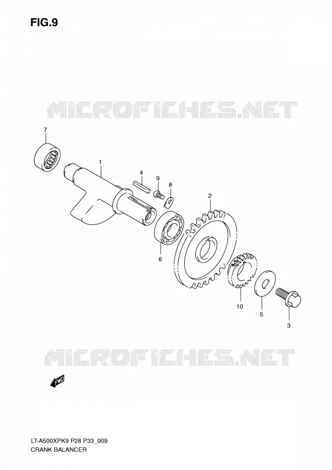 CRANK BALANCER Suzuki QUAD 500 KINGQUAD 2010  LT-A500XP L0/LT-A500XPZ L0 (P28,P33)