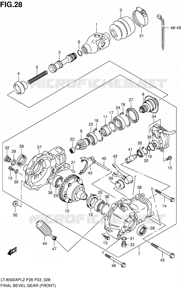 AANDRIJFAS (AVANT) Suzuki QUAD 500 KINGQUAD 2012  LT-A500XP L2/LT-A500XPZ L2 (P03,P28,P33)
