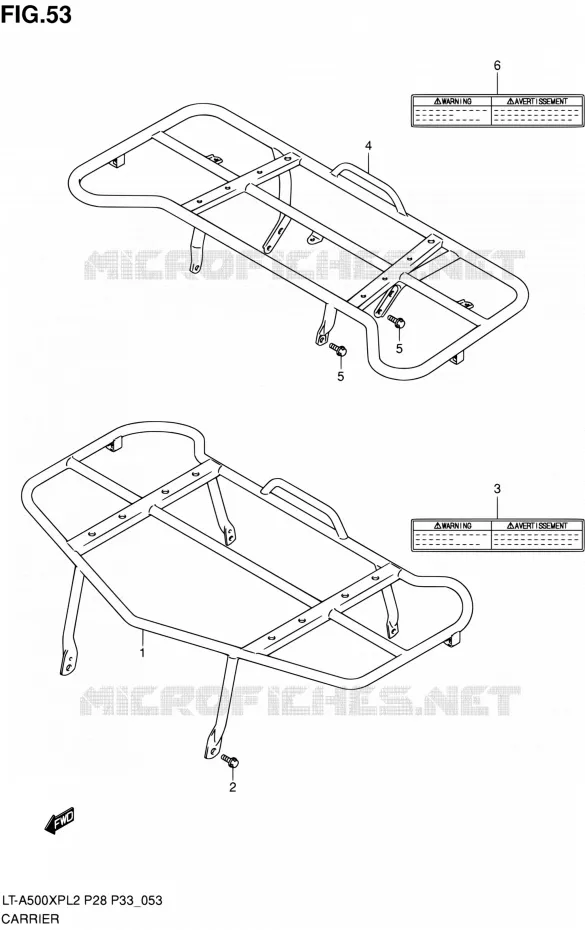 CARRIER (LT-A500XPL2 P28) Suzuki QUAD 500 KINGQUAD 2012  LT-A500XP L2/LT-A500XPZ L2 (P03,P28,P33)