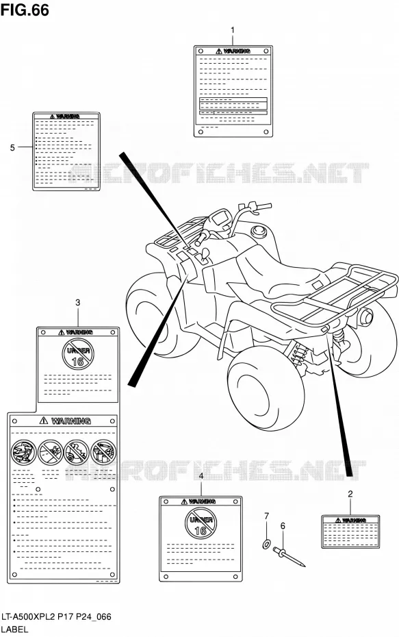 ETIKET (LT-A500XPL2 P17) Suzuki QUAD 500 KINGQUAD 2012  LT-A500XP L2/LT-A500XPZ L2 (P17,P24)