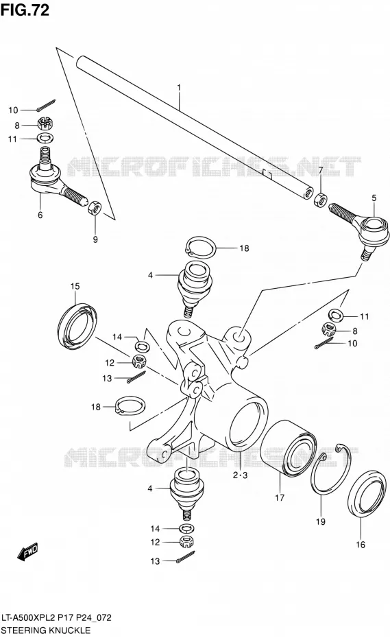 STUURINRICHTINGS - HUB Suzuki QUAD 500 KINGQUAD 2012  LT-A500XP L2/LT-A500XPZ L2 (P17,P24)