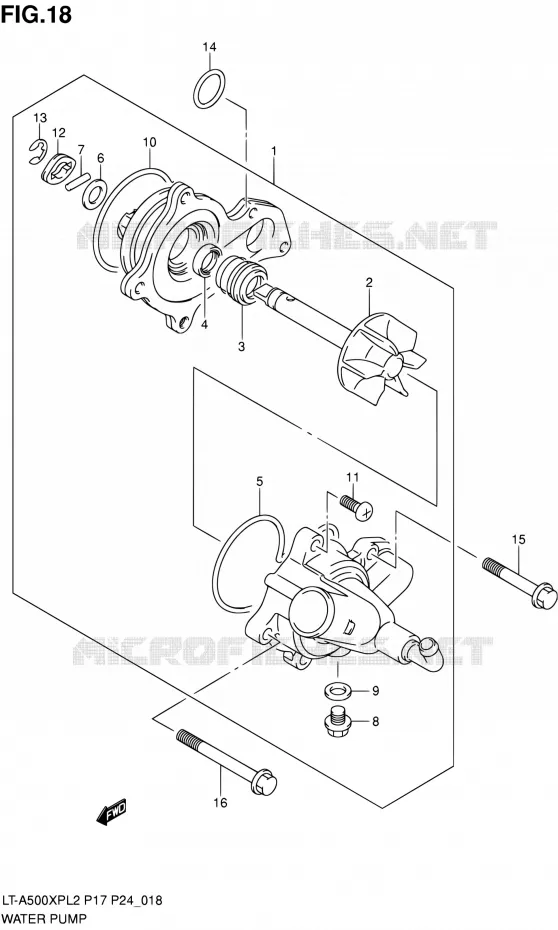 WATERPOMP Suzuki QUAD 500 KINGQUAD 2012  LT-A500XP L2/LT-A500XPZ L2 (P17,P24)