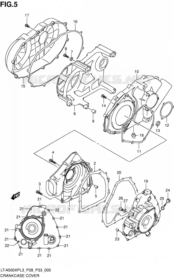 CASING Suzuki QUAD 500 KINGQUAD 2013  LT-A500XP L3/LT-A500XPZ L3 (P03,P28,P33)