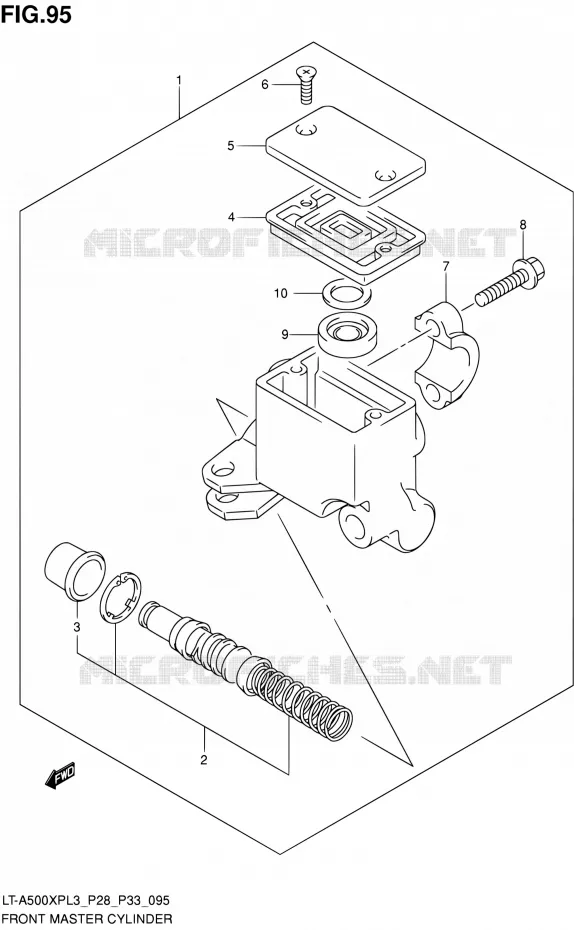 FRONT HOOFDREMCILINDER Suzuki QUAD 500 KINGQUAD 2013  LT-A500XP L3/LT-A500XPZ L3 (P03,P28,P33)