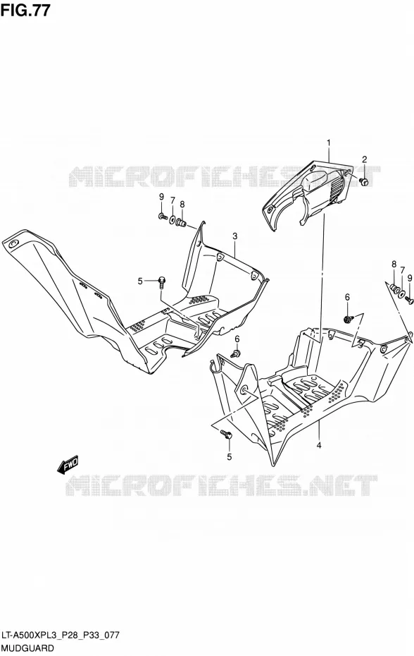SPATBORD Suzuki QUAD 500 KINGQUAD 2013  LT-A500XP L3/LT-A500XPZ L3 (P03,P28,P33)