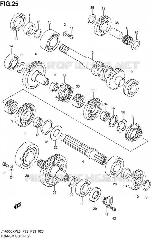 TRANSMISSION (2) Suzuki QUAD 500 KINGQUAD 2013  LT-A500XP L3/LT-A500XPZ L3 (P03,P28,P33)