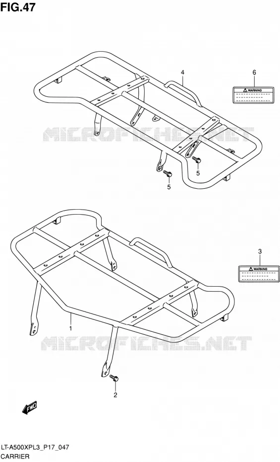 CARRIER (LT-A500XPL3 P24) Suzuki QUAD 500 KINGQUAD 2013  LT-A500XP L3/LT-A500XPZ L3 (P17,P24)