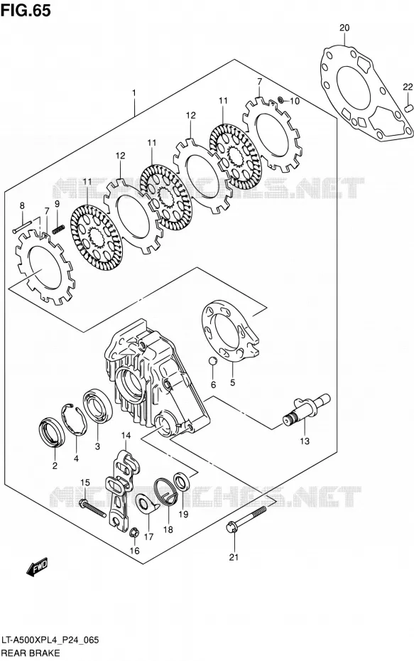 ACHTERREM Suzuki QUAD 500 KINGQUAD 2014  LT-A500XP L4 (P24)