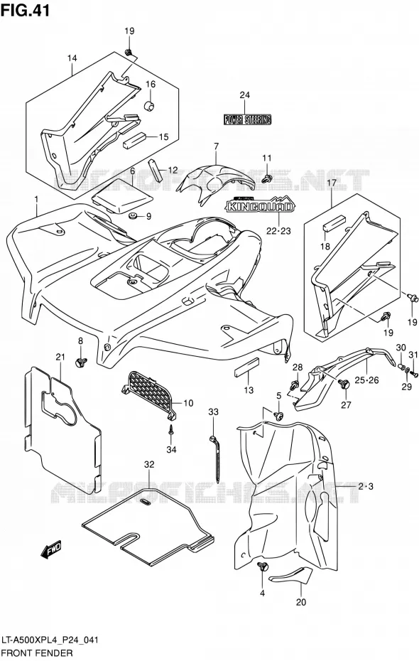 FRONT FENDER Suzuki QUAD 500 KINGQUAD 2014  LT-A500XP L4 (P24)