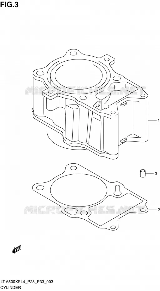 CILINDER Suzuki QUAD 500 KINGQUAD 2014  LT-A500XP L4/LT-A500XPZ L4 (P03,P28,P33)