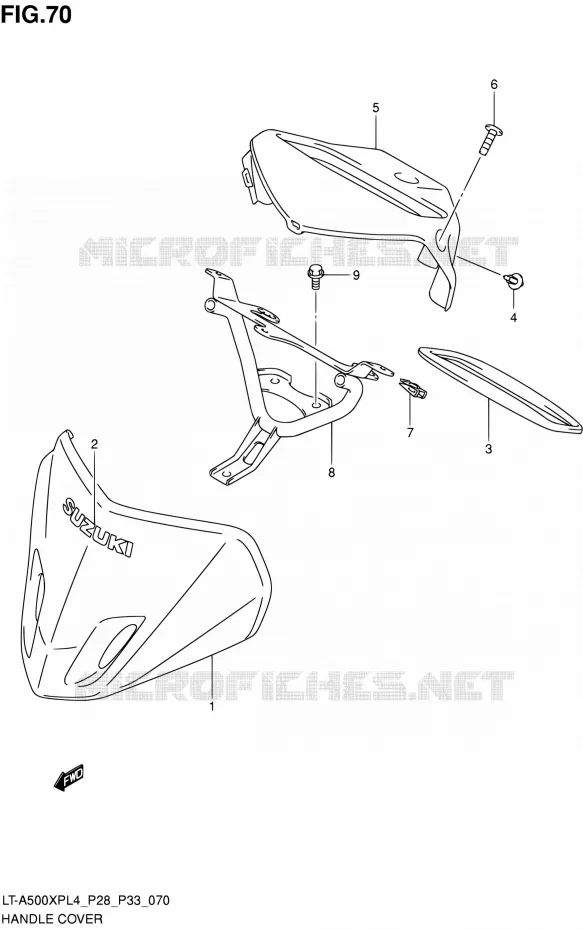 FRONT KUIP (LT-A500XPZL4 P33) Suzuki QUAD 500 KINGQUAD 2014  LT-A500XP L4/LT-A500XPZ L4 (P03,P28,P33)