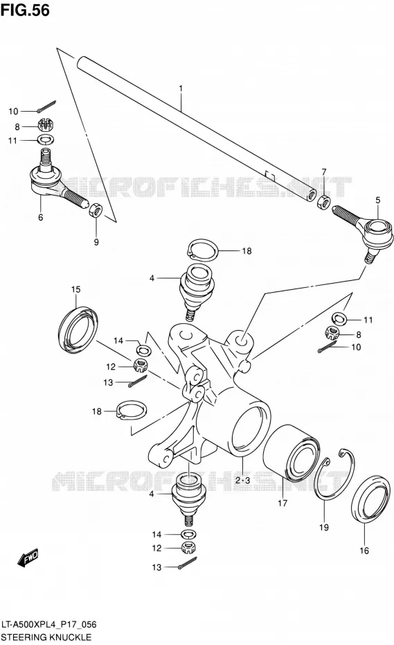 STUURINRICHTINGS - HUB Suzuki QUAD 500 KINGQUAD 2014  LT-A500XP L4/LT-A500XPZ L4 (P17)