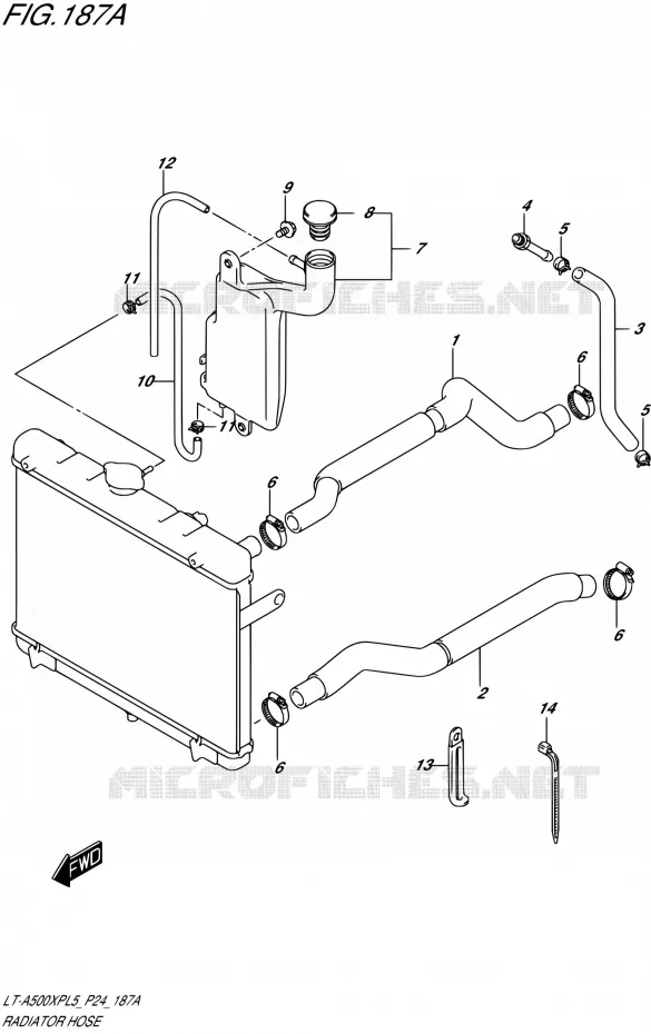 RADIATOR SLANG Suzuki QUAD 500 KINGQUAD 2015  LT-A500XP L5 (P24)