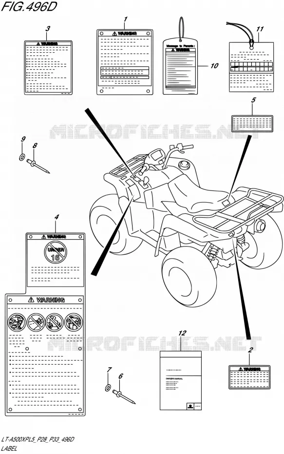 ETIKET (LT-A500XPZL5 P33) Suzuki QUAD 500 KINGQUAD 2015  LT-A500XP L5/LT-A500XPZ L5 (P03,P28,P33)