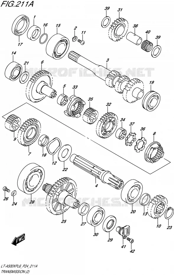TRANSMISSION (2) Suzuki QUAD 500 KINGQUAD 2016  LT-A500XP L6 (P24)
