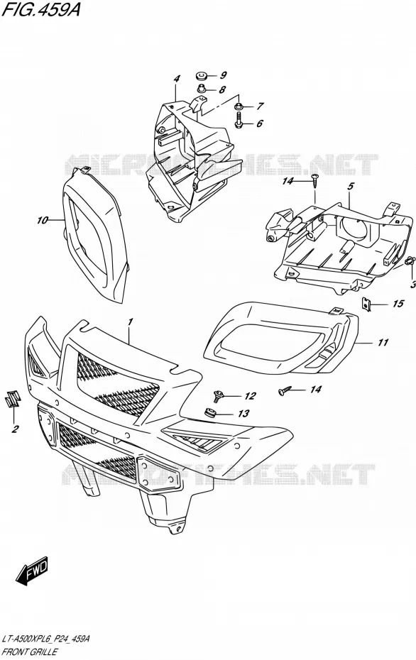 VOORBUMPER - KOPLAMPHUIS Suzuki QUAD 500 KINGQUAD 2016  LT-A500XP L6 (P24)