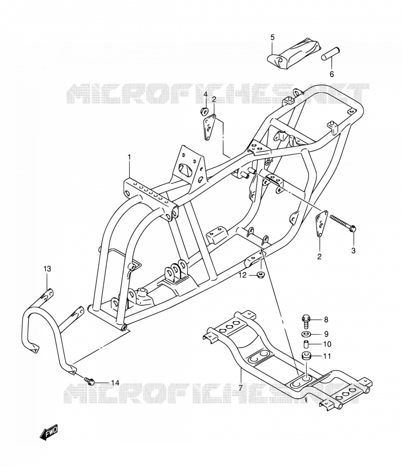 FRAME Suzuki QUAD 50 MINIQUAD-SPORT 2005  LT-A50 K5 (P19)