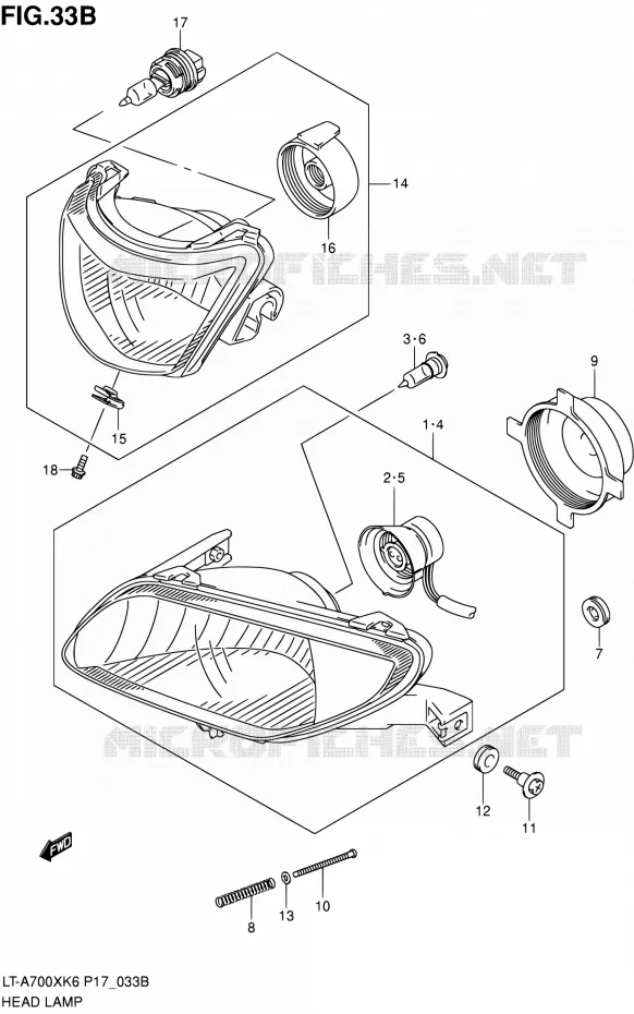 KOPLAMP (MODEL K7) Suzuki QUAD 700 KINGQUAD 2007  LT-A700X K7 (P17,P24)