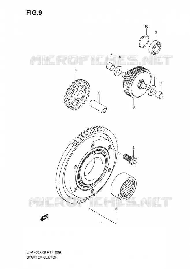 STARTMOTOR CLUTCH Suzuki QUAD 700 KINGQUAD 2007  LT-A700X K7 (P17,P24)