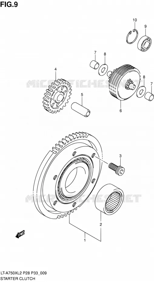STARTMOTOR CLUTCH Suzuki QUAD 750 KINGQUAD 2012  LT-A750X L2/LT-A750XZ L2 (P03,P28,P33)