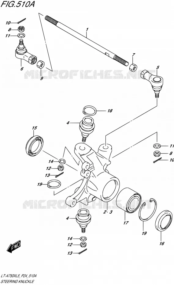 STUURINRICHTINGS - HUB Suzuki QUAD 750 KINGQUAD 2015  LT-A750X L5 (P24)