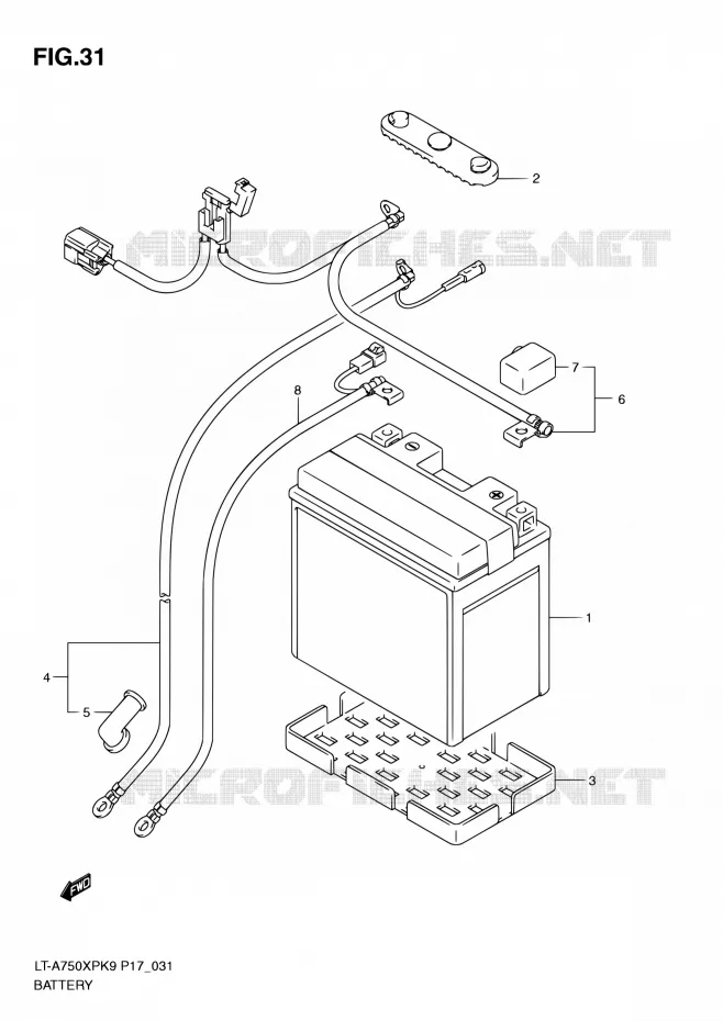 ACCU Suzuki QUAD 750 KINGQUAD 2010  LT-A750XP L0 (P17,P24)
