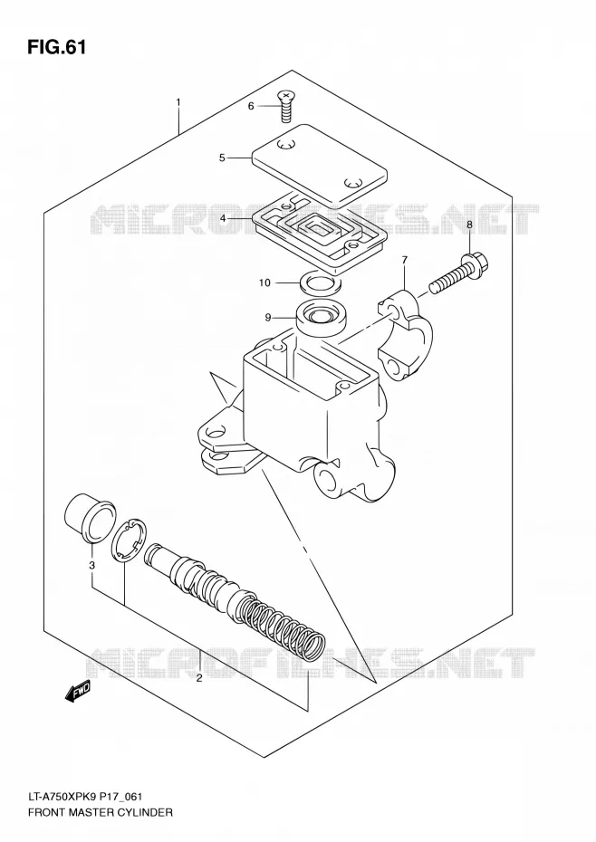 FRONT HOOFDREMCILINDER Suzuki QUAD 750 KINGQUAD 2010  LT-A750XP L0 (P17,P24)