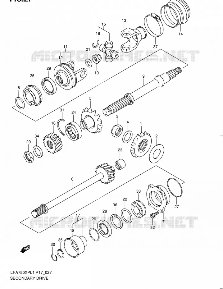 AANDRIJFAS (LT-A750XPK9 P24) Suzuki QUAD 750 KINGQUAD 2011  LT-A750XP L1 (P17,P24)