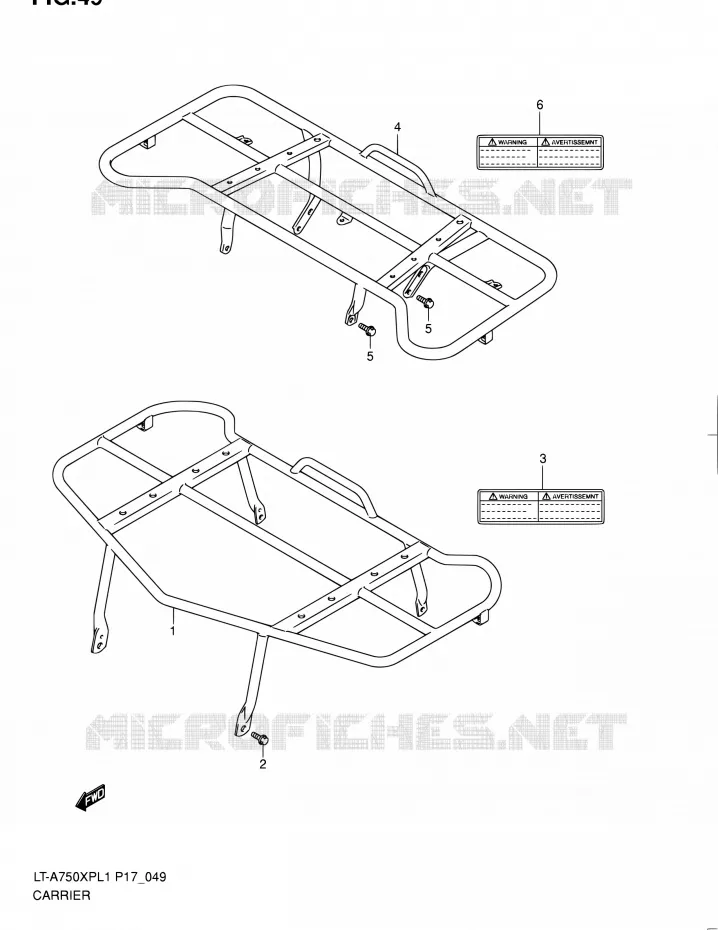 CARRIER (LT-A750XPL1 P17) Suzuki QUAD 750 KINGQUAD 2011  LT-A750XP L1 (P17,P24)