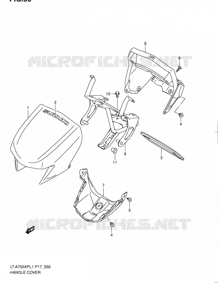 FRONT KUIP (LT-A750XPL1 P17) Suzuki QUAD 750 KINGQUAD 2011  LT-A750XP L1 (P17,P24)