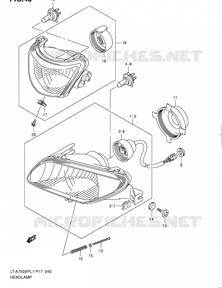 KOPLAMP Suzuki QUAD 750 KINGQUAD 2011  LT-A750XP L1 (P17,P24)