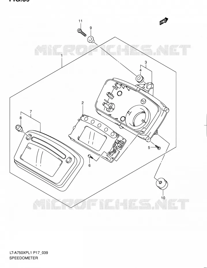SNELHEIDSMETER (LT-A750XPL1 P24) Suzuki QUAD 750 KINGQUAD 2011  LT-A750XP L1 (P17,P24)
