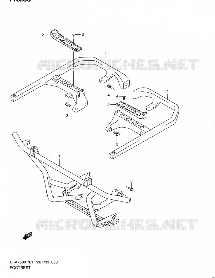 FOOTREST Suzuki QUAD 750 KINGQUAD 2011  LT-A750XP L1/LT-A750XPZ L1 (P02,P28,P33)