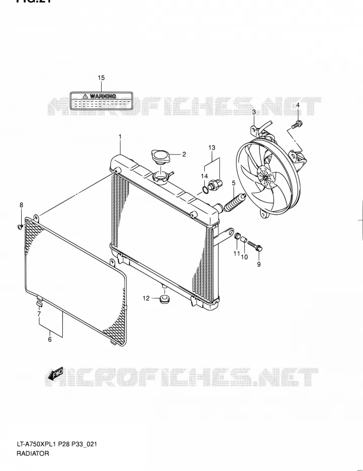 RADIATOR (LT-A750XPL1 P33) Suzuki QUAD 750 KINGQUAD 2011  LT-A750XP L1/LT-A750XPZ L1 (P02,P28,P33)