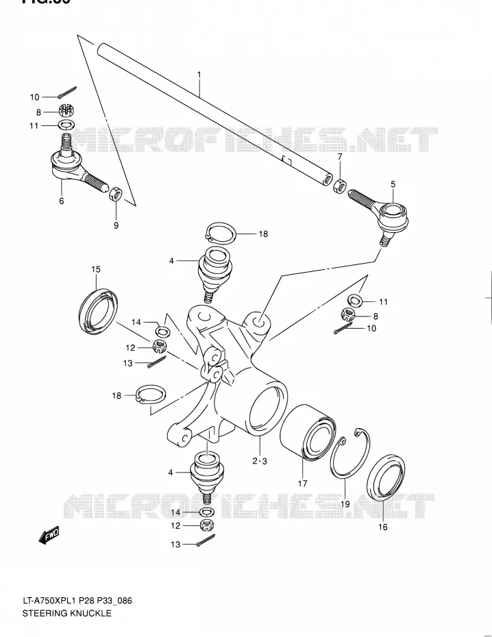 STUURINRICHTINGS - HUB Suzuki QUAD 750 KINGQUAD 2011  LT-A750XP L1/LT-A750XPZ L1 (P02,P28,P33)