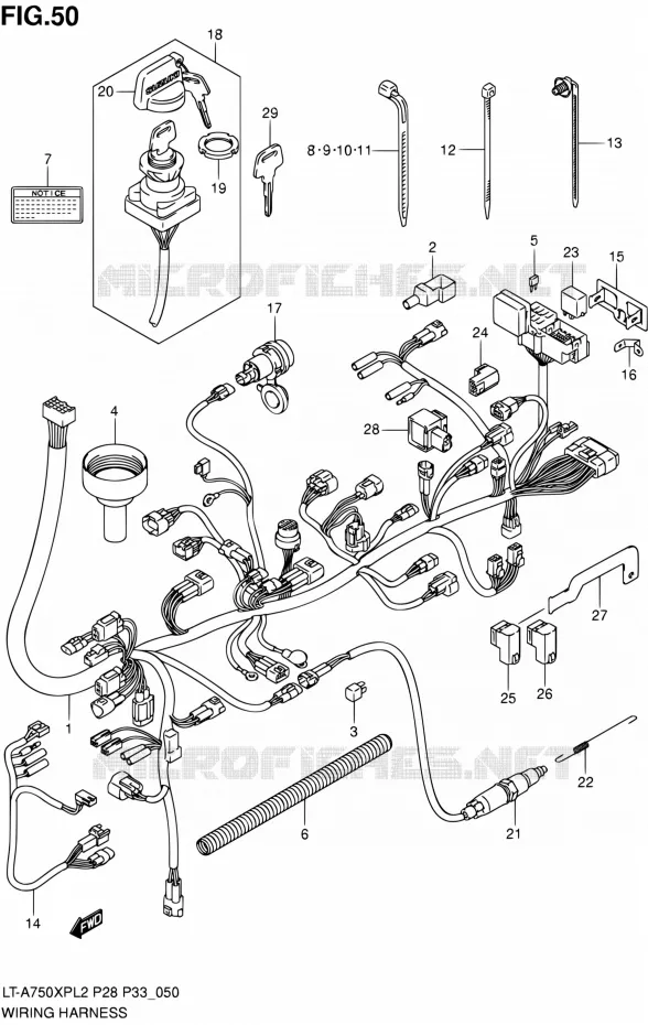BEDRADING (LT-A750XPZL2 P33) Suzuki QUAD 750 KINGQUAD 2012  LT-A750XP L2/LT-A750XPZ L2 (P03,P28,P33)