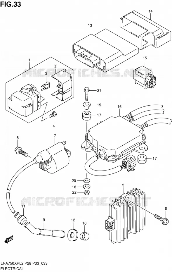 ELEKTRISCH Suzuki QUAD 750 KINGQUAD 2012  LT-A750XP L2/LT-A750XPZ L2 (P03,P28,P33)