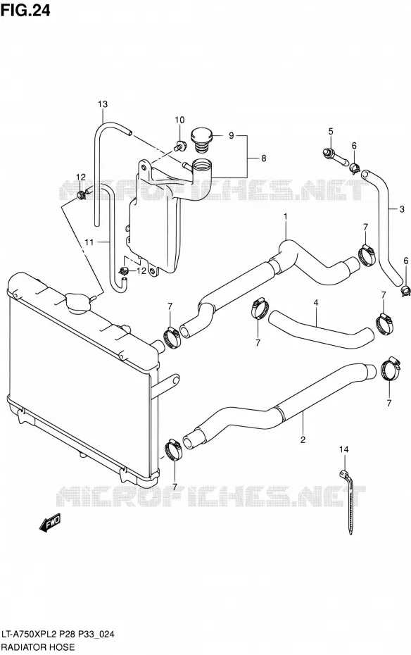RADIATOR SLANG Suzuki QUAD 750 KINGQUAD 2012  LT-A750XP L2/LT-A750XPZ L2 (P03,P28,P33)